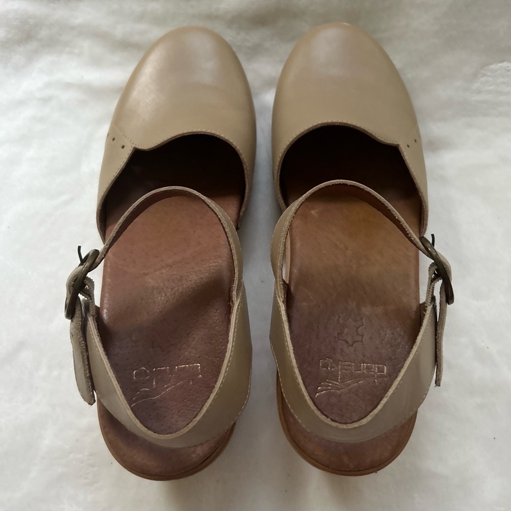 Dansko Tan Leather Mary Jane Clogs - Picture 7 of 14